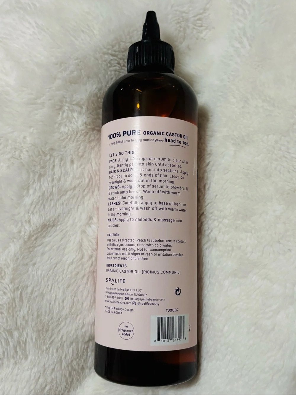 Alife Castor Oil Bottle - Pink Label with Black Cap